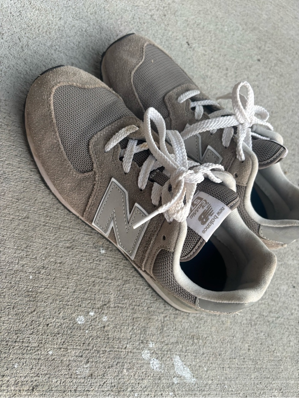 New Balance 574 Light Gray & White Casual Sneakers